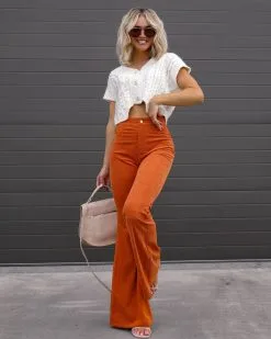 SALT-001 Gwen Corduroy Pocketed Flare Pants - Rust - FINAL SALE 15 SALT-001 Gwen Corduroy Pocketed Flare Pants - Rust - FINAL SALE -clothes Sales Facetune 25 08 2022 20 20 00