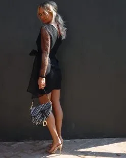 Holiday Gatherings Organza Front Tie Mini Dress - Black - FINAL SALE -clothes Sales Facetune 26 10 2022 21 02 23