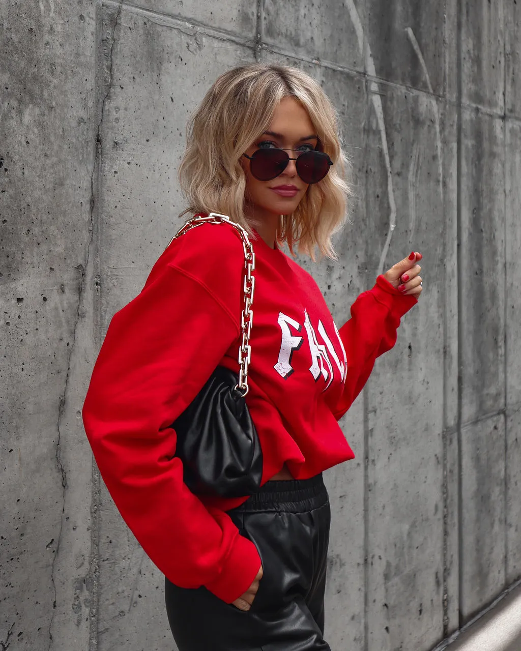 Fa La La Sweatshirt - Red - FINAL SALE 4 Fa La La Sweatshirt - Red - FINAL SALE - Image 4