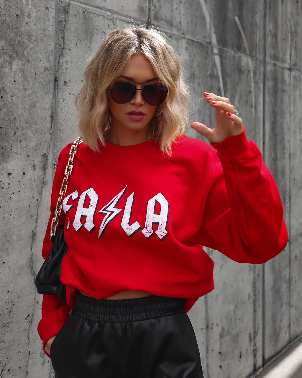 Fa La La Sweatshirt - Red - FINAL SALE 2 Fa La La Sweatshirt - Red - FINAL SALE - Image 2
