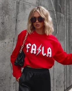 Fa La La Sweatshirt - Red - FINAL SALE 11 Fa La La Sweatshirt - Red - FINAL SALE -clothes Sales Facetune 27 10 2022 20 00 35