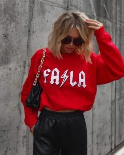 Fa La La Sweatshirt - Red - FINAL SALE