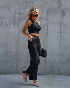 SHE -001 Everyone Present Here Pocketed Trousers - Black - FINAL SALE -clothes Sales Facetune 29 09 2022 15 14 38