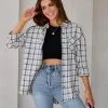 Farmers Market Lightweight Plaid Top - Off White - FINAL SALE