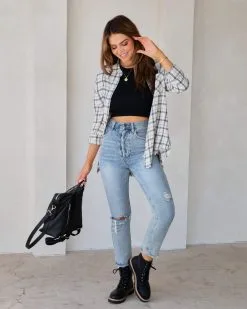 Farmers Market Lightweight Plaid Top - Off White - FINAL SALE 14 Farmers Market Lightweight Plaid Top - Off White - FINAL SALE -clothes Sales FarmersMarkeyLightweightPlaidTopOffWhite8