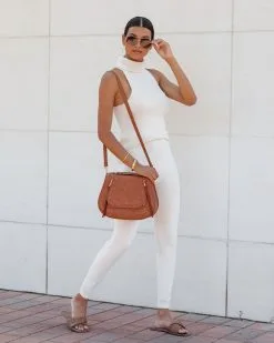 LUMI-001 Fashionably Casual Knit High Rise Straight Pants - Cream - FINAL SALE -clothes Sales FashionablyCasualKnitCream36