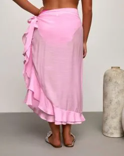 HYFV-001 Flamingo Paradise Sarong Ruffle Skirt - Pink 9 HYFV-001 Flamingo Paradise Sarong Ruffle Skirt - Pink -clothes Sales Flaminogparadisesarrongruffleskirtpink60021