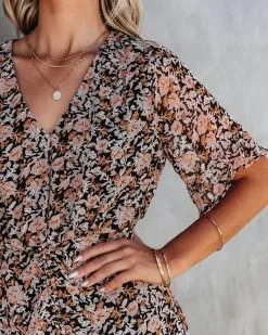 Floral Spice Ruched Ruffle Mini Dress - FINAL SALE -clothes Sales FloralSpiceRuchedRuffleMiniDress60