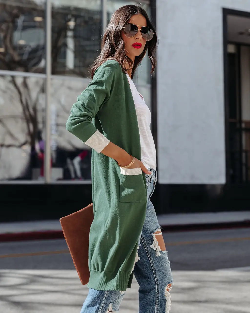 Franklyn Pocketed Knit Cardigan - Hunter Green - LAST CHANCE 6 Franklyn Pocketed Knit Cardigan - Hunter Green - LAST CHANCE - Image 6