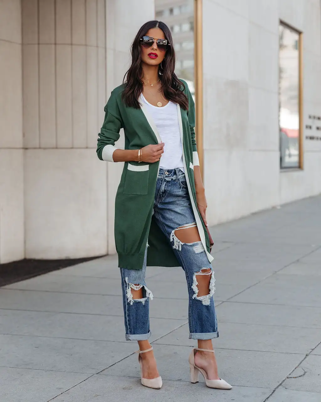 Franklyn Pocketed Knit Cardigan - Hunter Green - LAST CHANCE 8 Franklyn Pocketed Knit Cardigan - Hunter Green - LAST CHANCE - Image 8