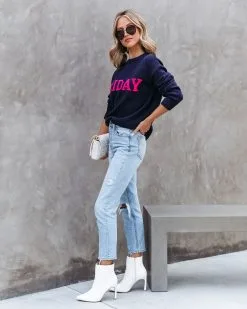 Friday Knit Sweater - Navy - SALE 11 Friday Knit Sweater - Navy - SALE -clothes Sales FridayKnitSweater Navy 19