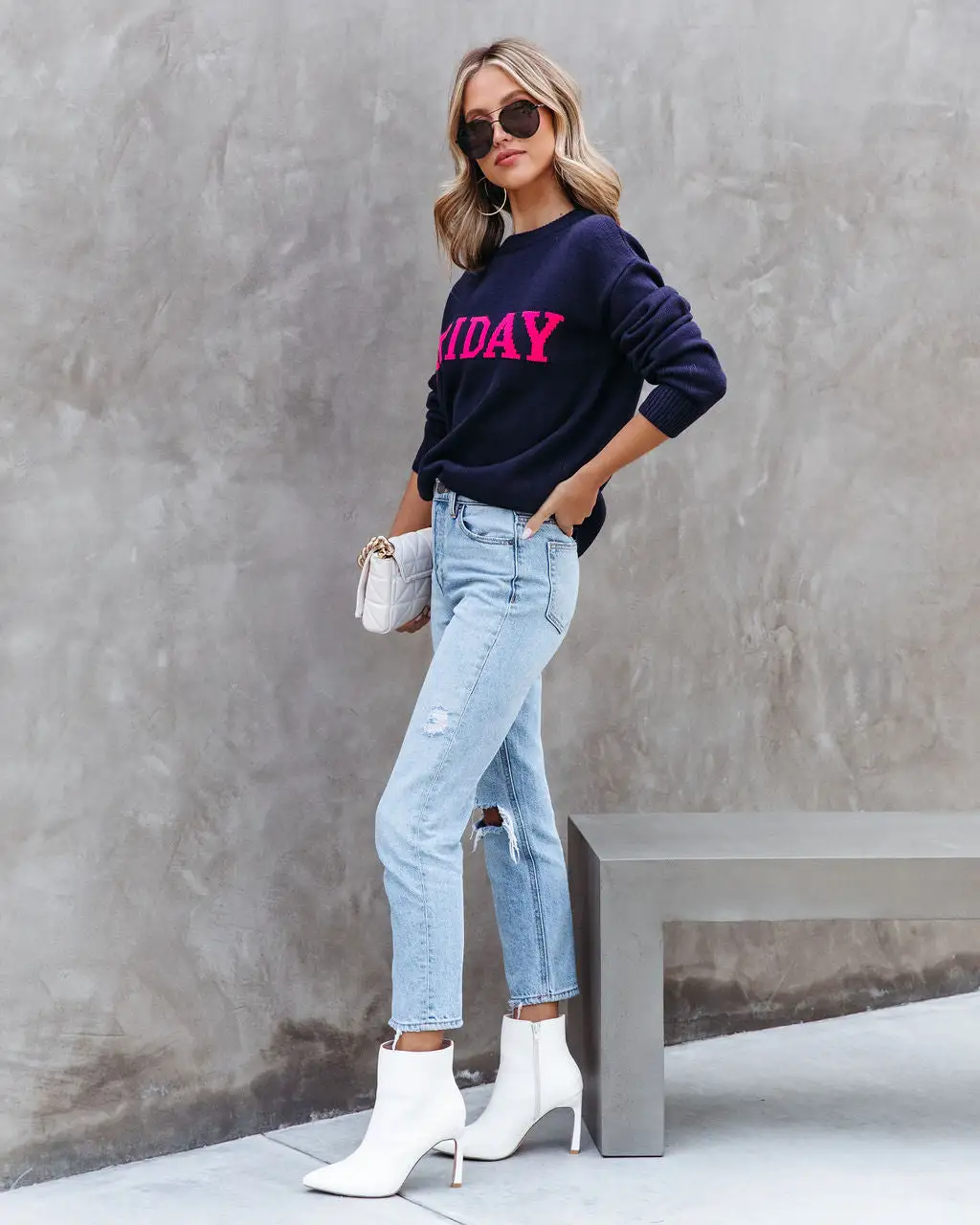 Friday Knit Sweater - Navy - SALE 5 Friday Knit Sweater - Navy - SALE - Image 5