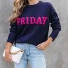 Friday Knit Sweater - Navy - SALE