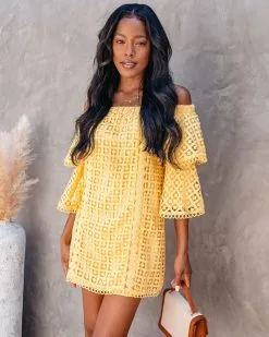 Fun Nâ€™ Sun Off The Shoulder Crochet Lace Dress - LAST CHANCE
