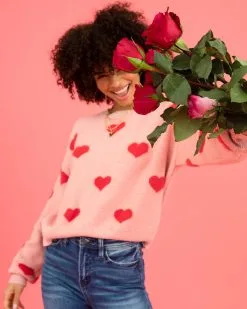 Fuzzy Hearts Knit Sweater - Pink - SALE 12 Fuzzy Hearts Knit Sweater - Pink - SALE -clothes Sales FuzzyHeartsKnitSweater Pink7