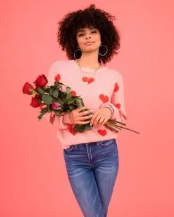 Fuzzy Hearts Knit Sweater - Pink - SALE 13 Fuzzy Hearts Knit Sweater - Pink - SALE -clothes Sales FuzzyHeartsKnitSweater Pink9