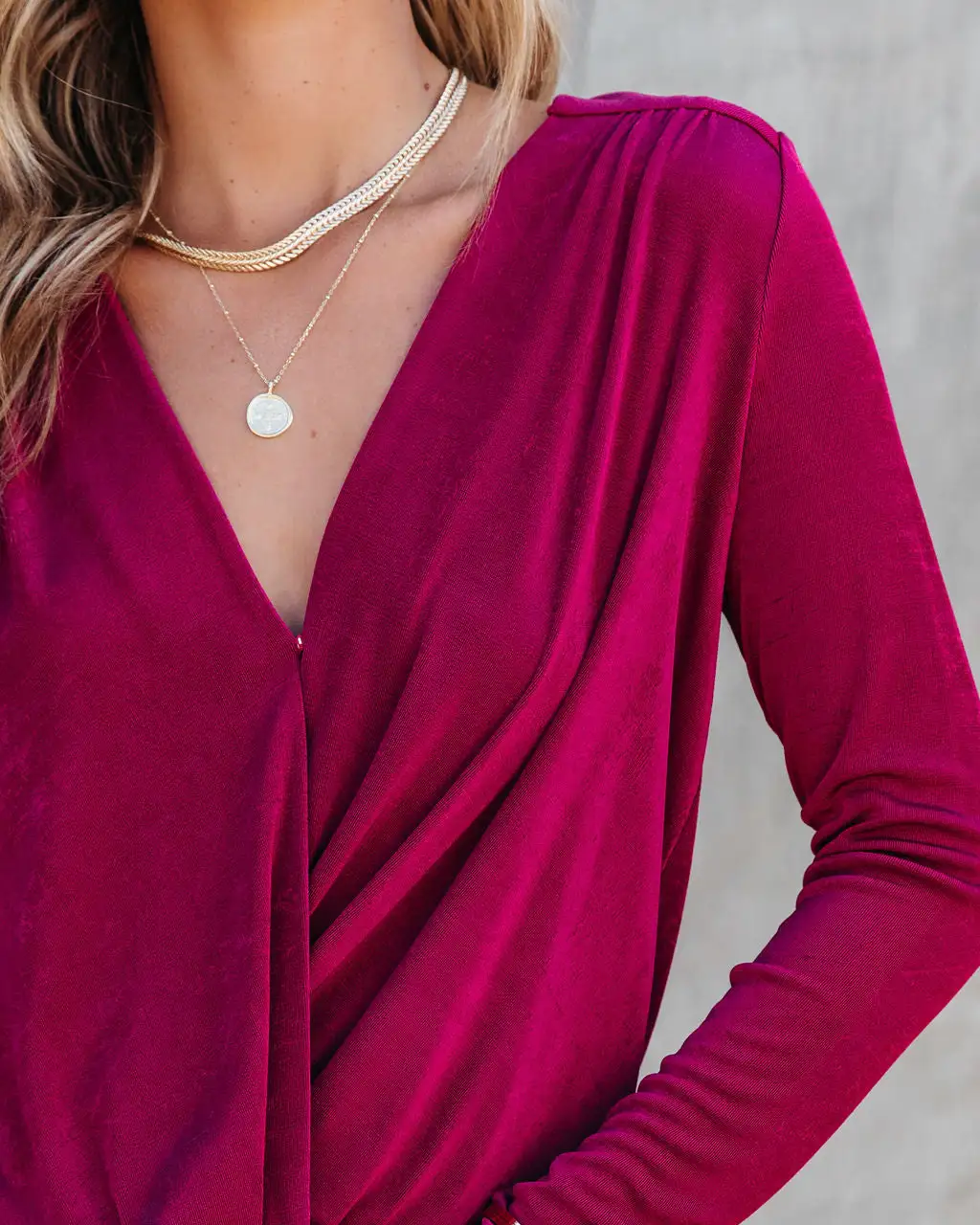 FATE-001 Gave You My All Drape Bodysuit - Wine - FINAL SALE 2 FATE-001 Gave You My All Drape Bodysuit - Wine - FINAL SALE - Image 2