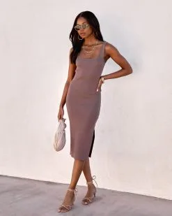 Gemara Knit Midi Dress - Dark Mauve - SALE