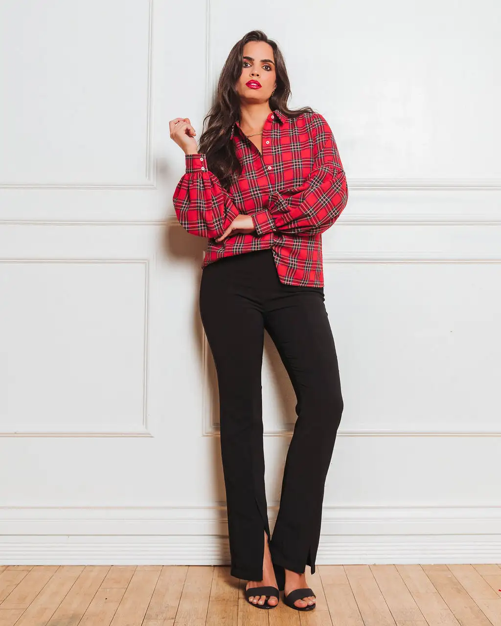 Gift For Me Plaid Puff Sleeve Button Down Top - FINAL SALE 6 Gift For Me Plaid Puff Sleeve Button Down Top - FINAL SALE - Image 6