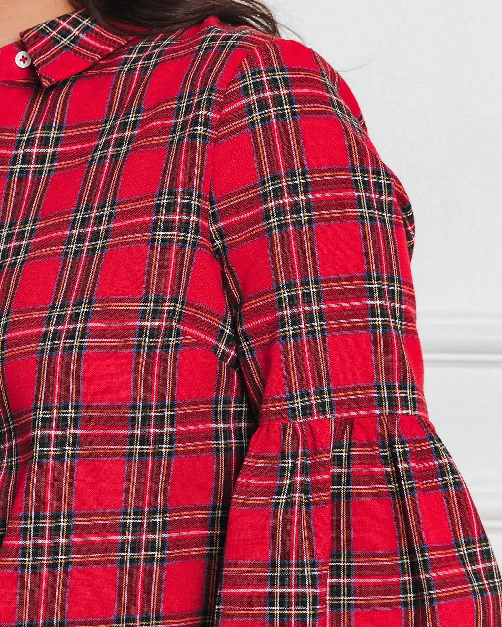 Gift For Me Plaid Puff Sleeve Button Down Top - FINAL SALE 2 Gift For Me Plaid Puff Sleeve Button Down Top - FINAL SALE - Image 2