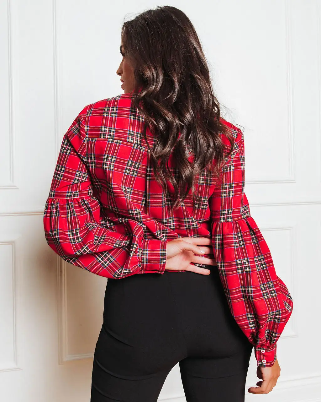 Gift For Me Plaid Puff Sleeve Button Down Top - FINAL SALE 4 Gift For Me Plaid Puff Sleeve Button Down Top - FINAL SALE - Image 4