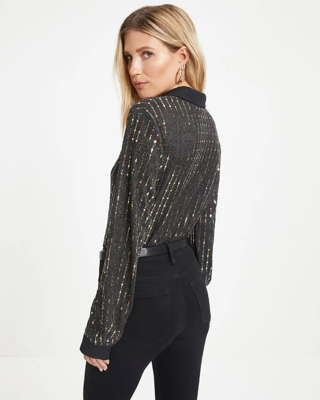 Girl Boss Glam Metallic Button Down Top - FINAL SALE 4 Girl Boss Glam Metallic Button Down Top - FINAL SALE - Image 4