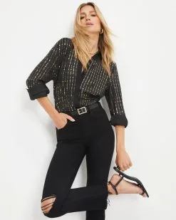 Girl Boss Glam Metallic Button Down Top - FINAL SALE 11 Girl Boss Glam Metallic Button Down Top - FINAL SALE -clothes Sales Girl Boss Glam Metallic Button Down Top 0176