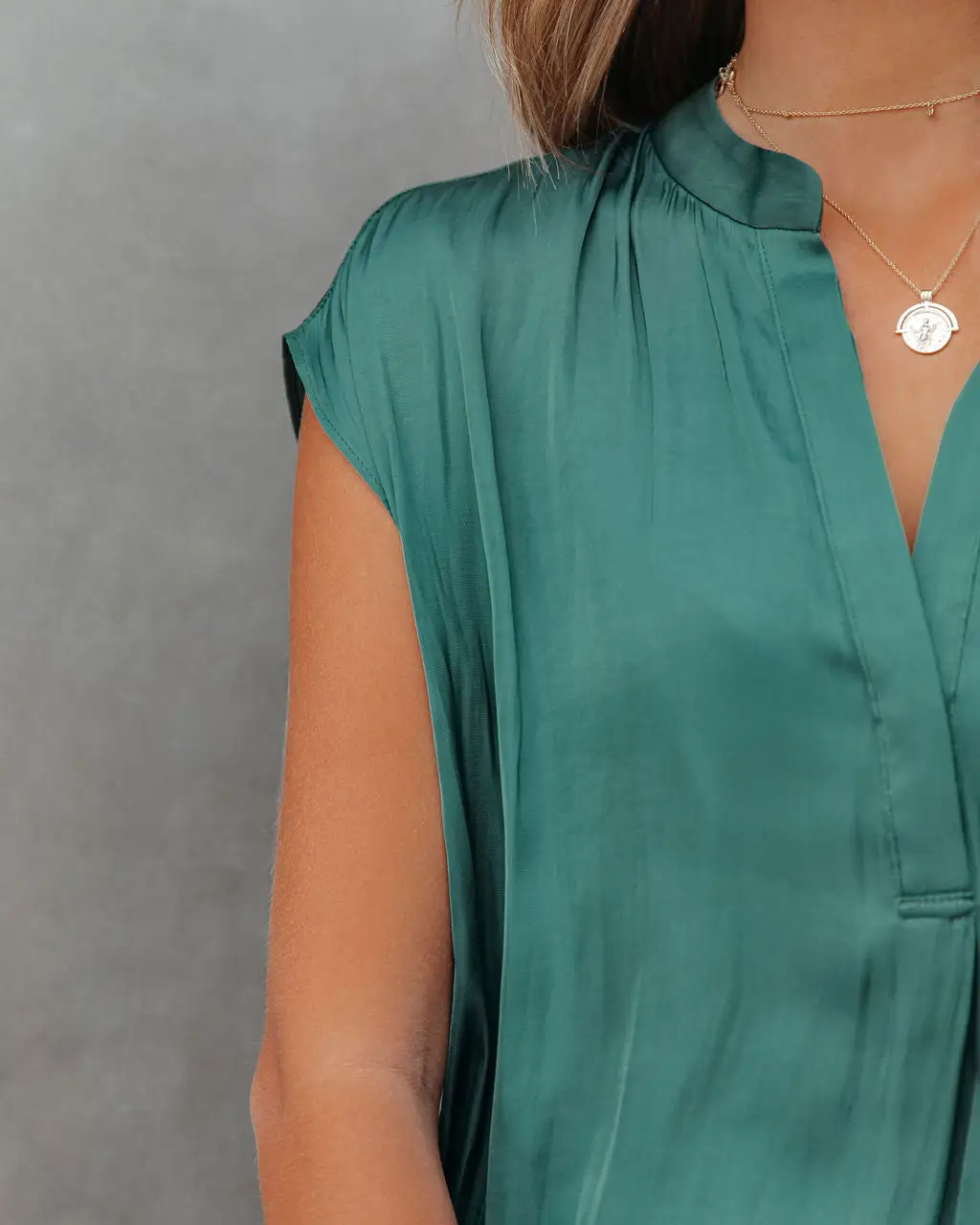 BY T-001 Girona Satin Blouse - Hunter Green - FINAL SALE 4 BY T-001 Girona Satin Blouse - Hunter Green - FINAL SALE - Image 4