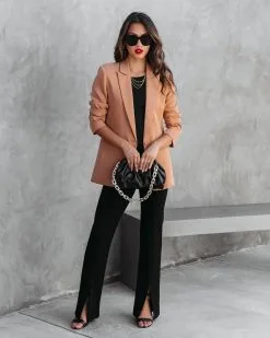 FATE-001 Gisele High Rise Split Hem Pants - Black - FINAL SALE -clothes Sales GiseleHighRiseSpltHemPantsBlack65