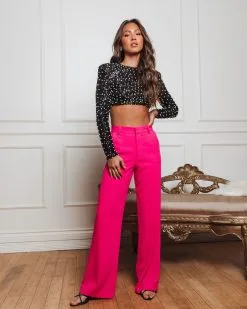 Gisselle Pocketed Pants - Fuchsia - FINAL SALE -clothes Sales Gissellepocketedpantsfuschia 3