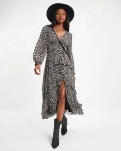 LUSH-001 Giving Thanks Floral Ruffle Maxi Dress - FINAL SALE