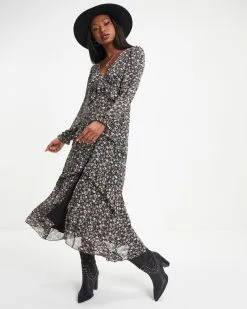 LUSH-001 Giving Thanks Floral Ruffle Maxi Dress - FINAL SALE -clothes Sales Giving Thanks Floral Ruffle Maxi Dress 0053