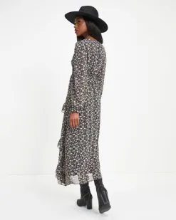 LUSH-001 Giving Thanks Floral Ruffle Maxi Dress - FINAL SALE -clothes Sales Giving Thanks Floral Ruffle Maxi Dress 0087