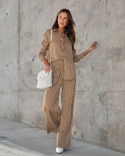 MUST-001 Gizelle Striped Pocketed Wide Leg Pants - FINAL SALE -clothes Sales GizelleStripedButtonDownTop17