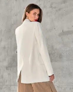 MABL-001 Cynthia Pocketed Blazer - Cream - FINAL SALE -clothes Sales GizelleStripedPocketedWideLegPants CynthiaPocketedBlazerCream19