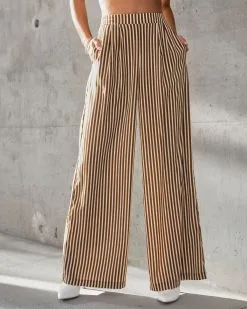 MUST-001 Gizelle Striped Pocketed Wide Leg Pants - FINAL SALE -clothes Sales GizelleStripedPocketedWideLegPants CynthiaPocketedBlazerCream47