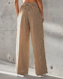MUST-001 Gizelle Striped Pocketed Wide Leg Pants - FINAL SALE -clothes Sales GizelleStripedPocketedWideLegPants CynthiaPocketedBlazerCream56