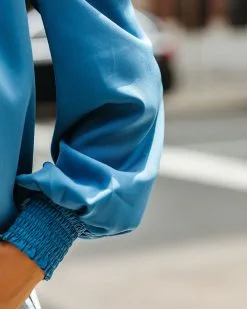 Go Getter Statement Sleeve Blouse - Blue - FINAL SALE -clothes Sales GoBetterStatementSleeveBlouseBlue15