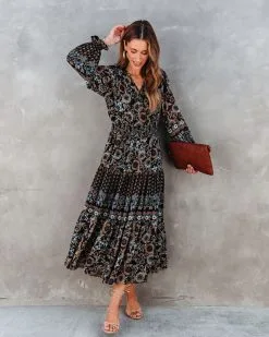 Gracie Printed Chiffon Midi Dress - FINAL SALE -clothes Sales Gracieprintedchiffonmididress137