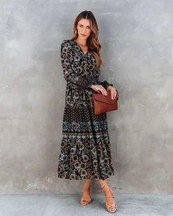 Gracie Printed Chiffon Midi Dress - FINAL SALE