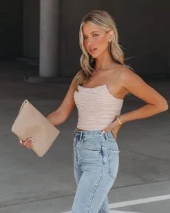 Halston Strapless Tulle Corset Top - Blush - FINAL SALE -clothes Sales HalstonStraplessTulleCorsetTopBlush115