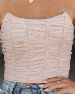 Halston Strapless Tulle Corset Top - Blush - FINAL SALE -clothes Sales HalstonStraplessTulleCorsetTopBlush73