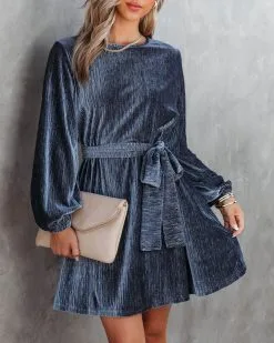 Harlyn Velvet Tie Dress - Grey - FINAL SALE 11 Harlyn Velvet Tie Dress - Grey - FINAL SALE -clothes Sales Harlynvelvettiedress63