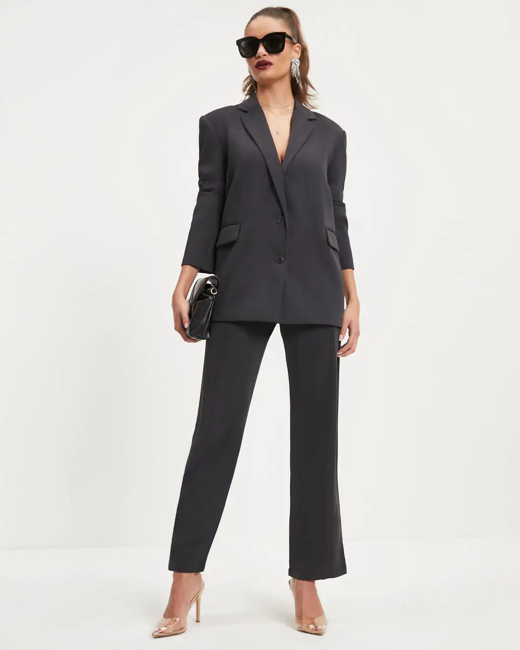 OLIV-001 Harris Pocketed Trousers - Dark Grey - FINAL SALE 3 OLIV-001 Harris Pocketed Trousers - Dark Grey - FINAL SALE - Image 3