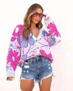 Hayes Floral Button Front Cardigan - SALE