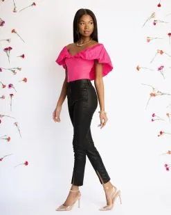 SALT-001 Highly Involved Ribbed Cotton Off The Shoulder Bodysuit - Pink - SALE -clothes Sales Highlyinvolvedribbedcottonofftheshoulderbodysuitpink tan104Highlyinvolvedribbedcottonofftheshoulderbodysuitpink