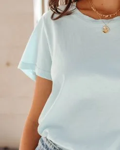 Hillary Cotton Tee - Light Blue - FINAL SALE -clothes Sales HillaryCottonTeeLightBlue95