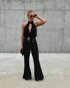 BLUE-001 Wesley Halter Cutout Bodysuit - Black - SALE -clothes Sales IMG 0298 c3a08901 9425 4ff3 bce0 f9c63749393a