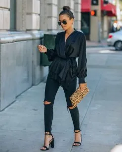 Motivation Satin Drape Wrap Blouse - Black - FINAL SALE 15 Motivation Satin Drape Wrap Blouse - Black - FINAL SALE -clothes Sales IMG 0328 207740fe 0a97 4bb3 a869 2a8b3e9411c8