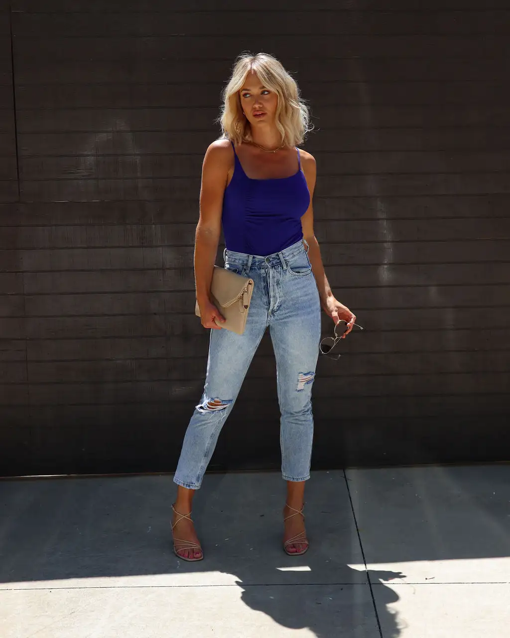 LUSH-001 Elysse Ruched Bodysuit - Royal Blue 5 LUSH-001 Elysse Ruched Bodysuit - Royal Blue - Image 5